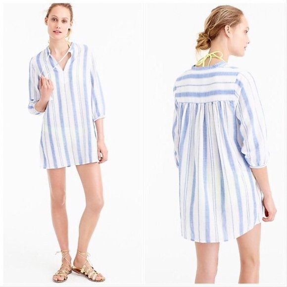 Striped Cotton Beach Tassel Tunic F1944 XXS XS 0 - Picture 2 of 10
